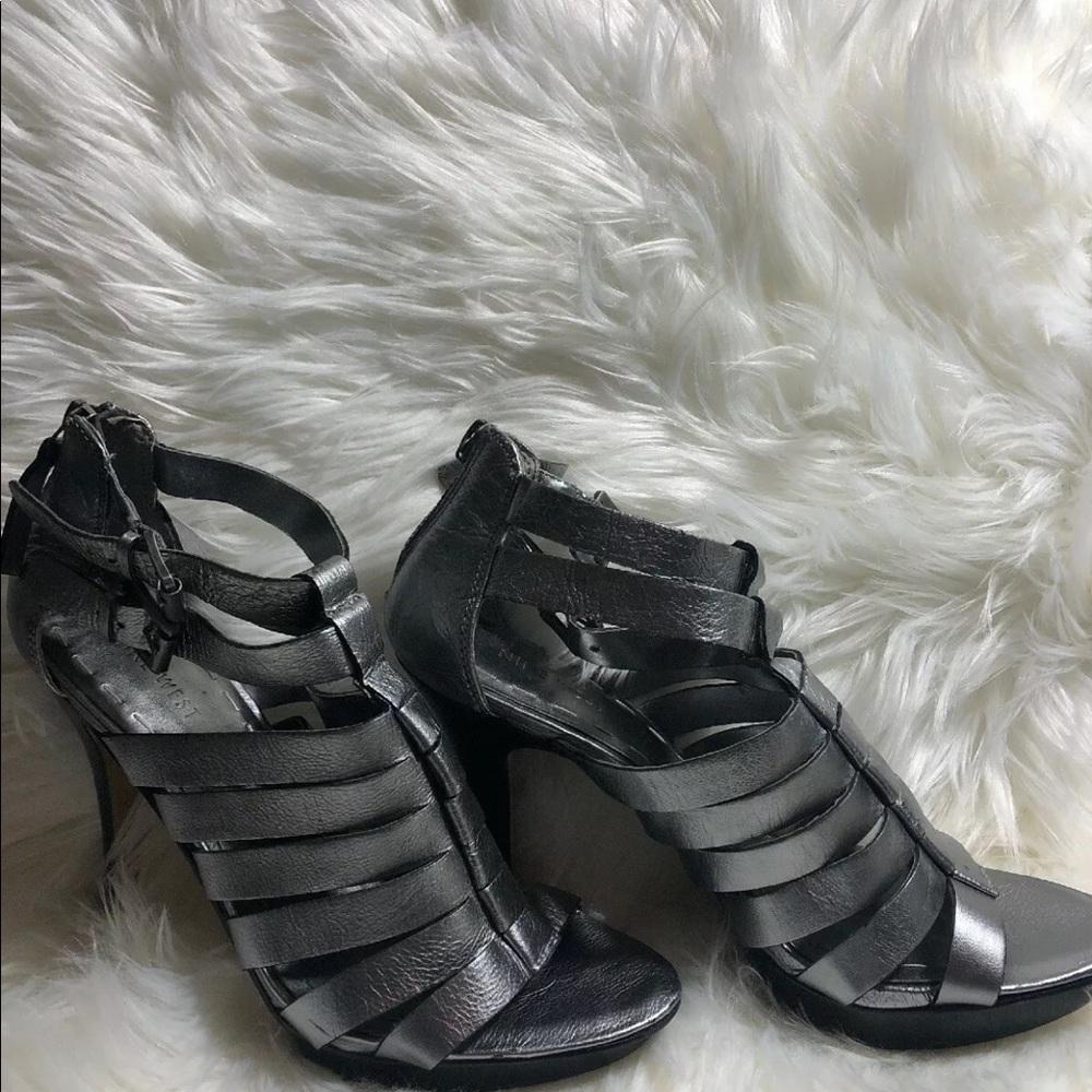 Nine West Silver Caged Heels Size 8.5M